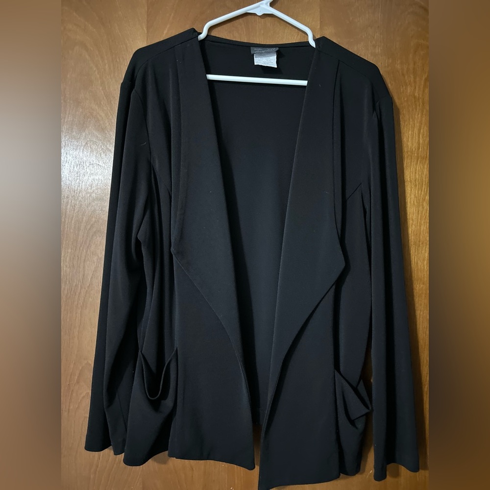 Black poly/spandex 1X lightweight jacket